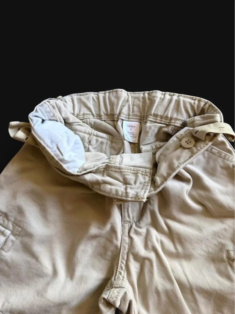 Carter’s Khaki Cargo Shorts Boys Size 6 Tan EUC